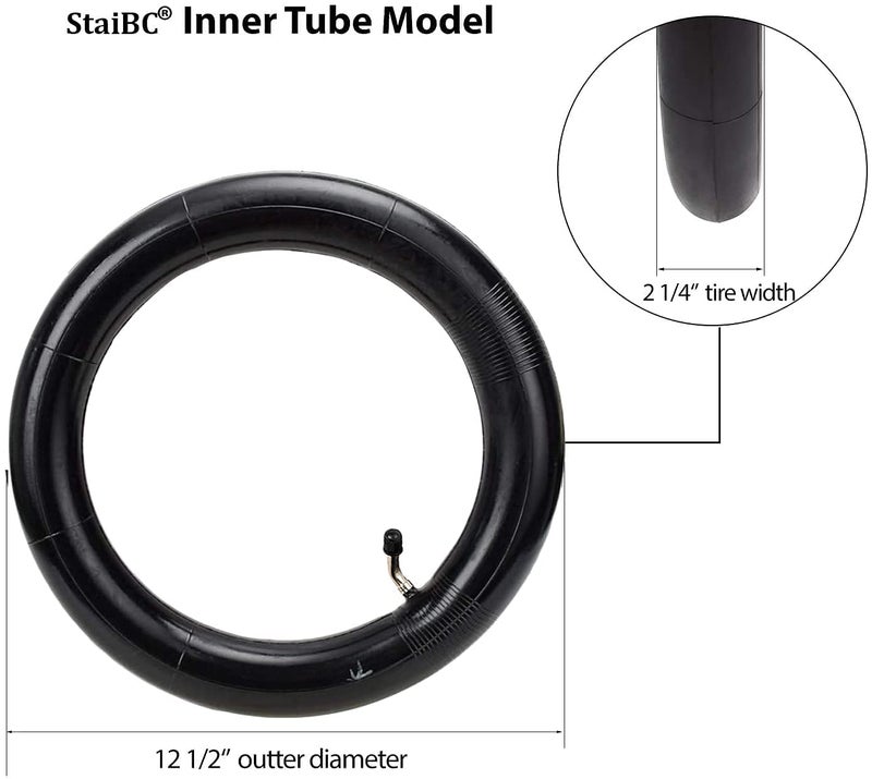 StaiBC 2-Pack 12.5 x 2.25 Scooter Tire Tubes 12 1/2 x2 1/4 CR202L-A60 Angled Valve Stem Heavy Duty 12" Bike Tubes Compatible with Most 12.5 X 1.75/2.25" 12 1/2 x2 1/4 Kid Bike Tubes/Scooter Inner Tubes - Image 4